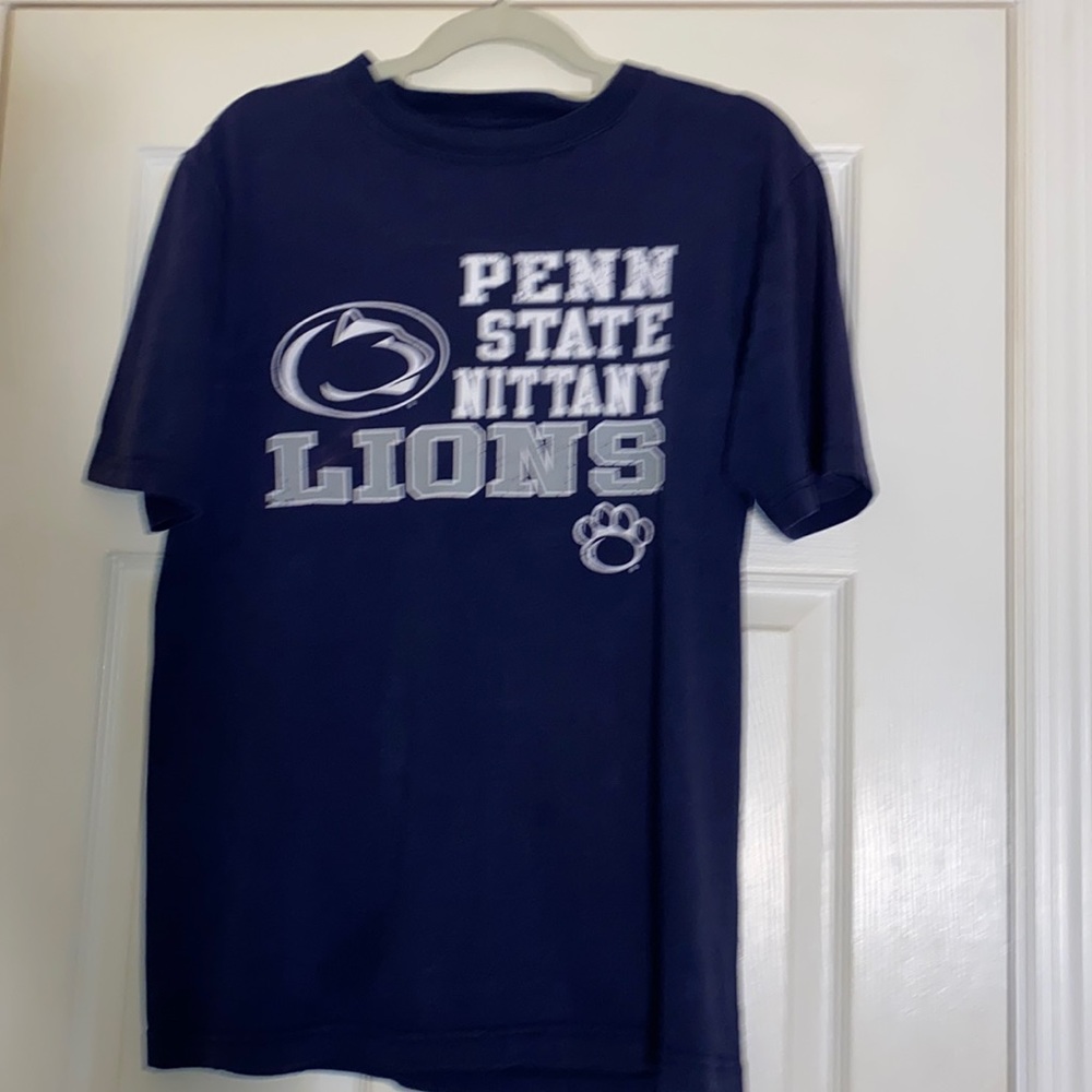 Penn State Mens Nittany Lions Blue and White Short  Sleeve T-Shirt Size Medium